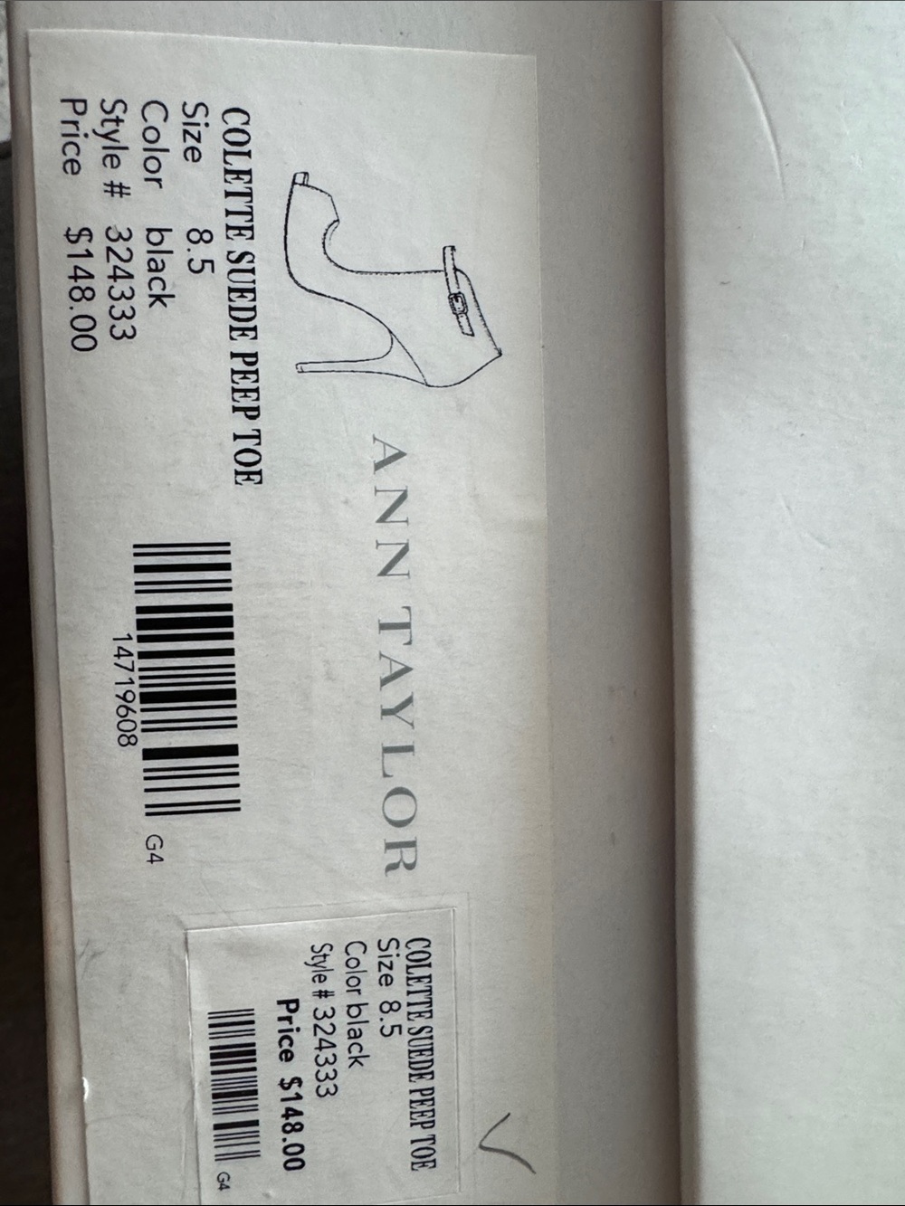 Ann Taylor Black Suede Peep-Toe Heels - Picture 5 of 5